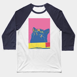 Fat Cat in a Box Baseball T-Shirt